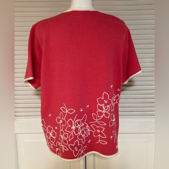 NWT Susan Bristol Embroidered Floral Sweater Size Large - Picture 5 of 8
